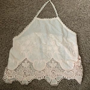 light pink halter top from tobi